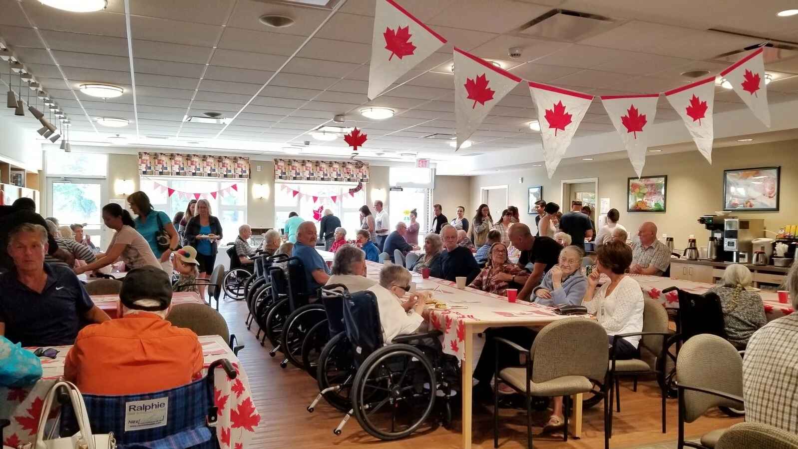 Large dining area, specially designed for people with disabilities